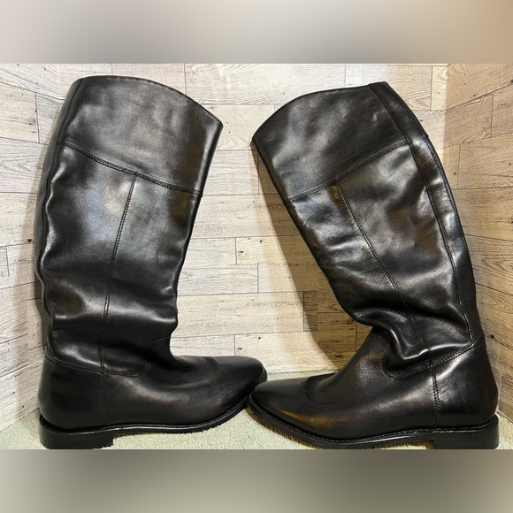 Johnston Murphy Black Riding boot with silver zipper Women’s Flat heel - Picture 1 of 6